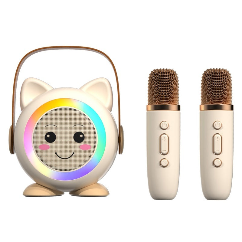 Kids Mini Karaoke Machine with 2 Wireless Mics, Bluetooth 5.3 Speaker with Rainbow Lights &amp; Magic Voice Effects, Gift for Girls &amp; Boys Ages 3-12(10 Pack)