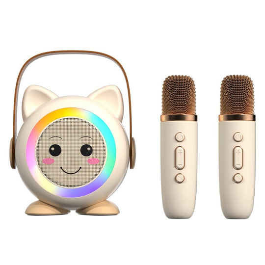 Kids Mini Karaoke Machine with 2 Wireless Mics, Bluetooth 5.3 Speaker with Rainbow Lights & Magic Voice Effects, Gift for Girls & Boys Ages 3-12(10 Pack)