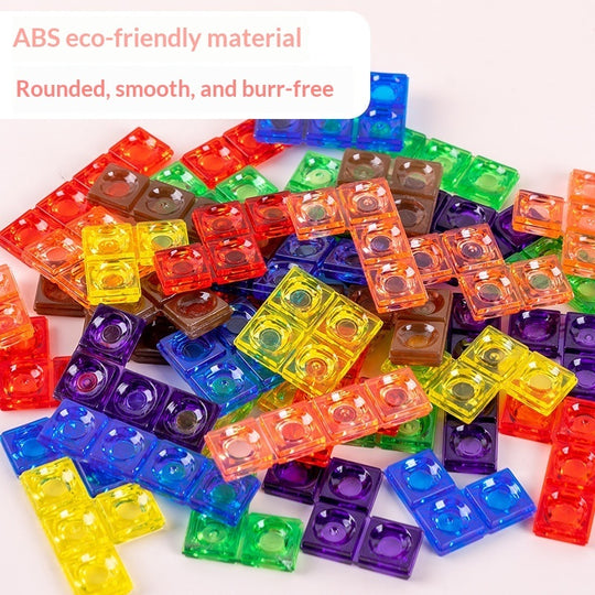 3D Block Puzzle Game, 40 Colorful Pieces, Beechwood Board(MOQ 10 Sets)