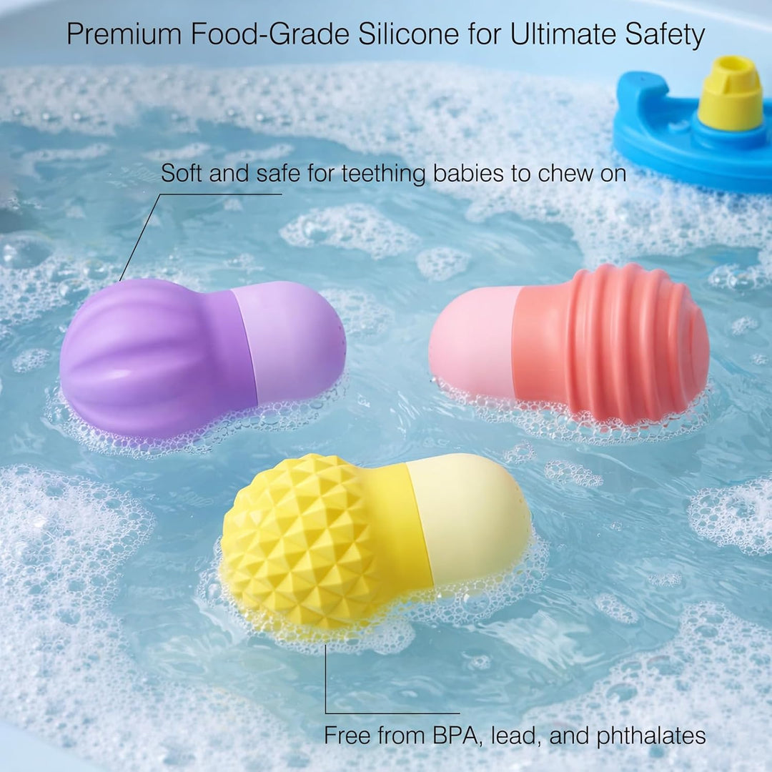 Toddler Sensory Bath Toys – Soft Silicone Water Squeezing Toys for Ages 1-3