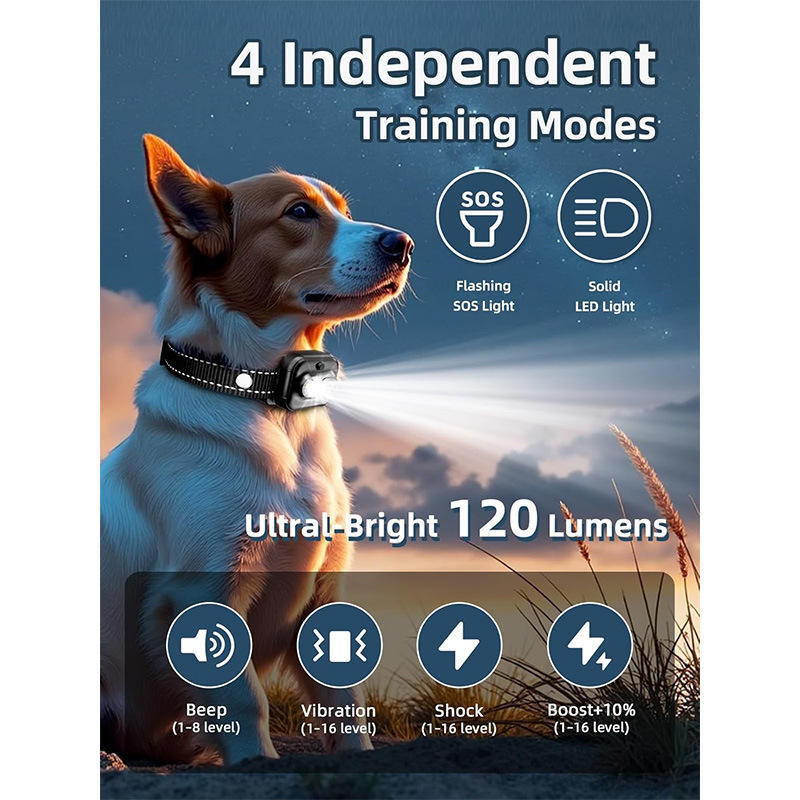 Dog Training Collar with Remote, 3300ft Range, Rechargeable IPX7 Waterproof E-Collar with Beep, Vibration, Static &amp; LED Light for Small, Medium &amp; Large Dogs (MOQ 10 sets)