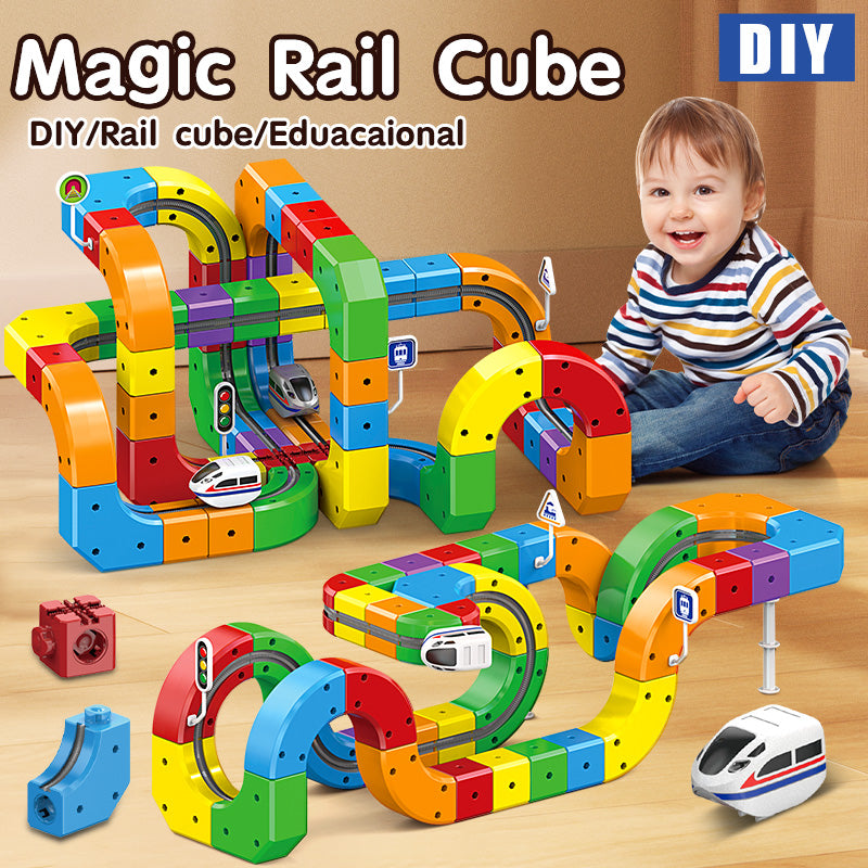 Magic Track Car Baby Racing Runway Slot Stem Educational Electronic Train Rail Cube Toys Sets (MOQ 10 Sets)