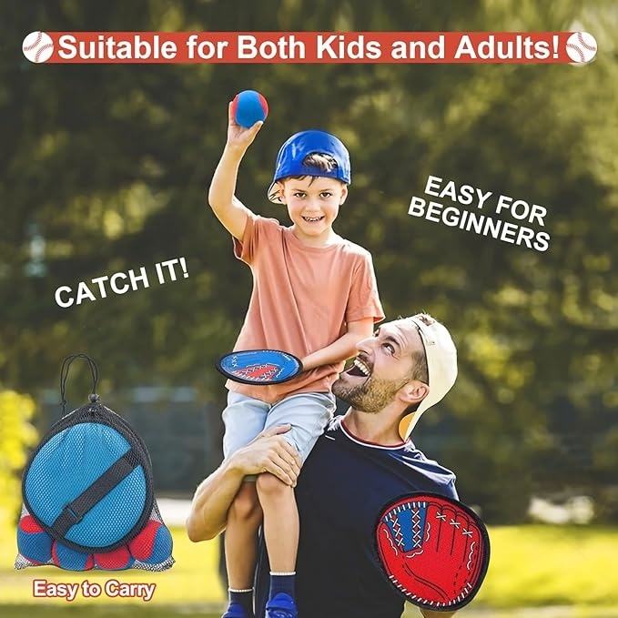 Baseball Glove & Ball Set - Beginner Toss & Catch Game Toy for Ages 3-12, Outdoor Family Sports Gift for Boys/Girls