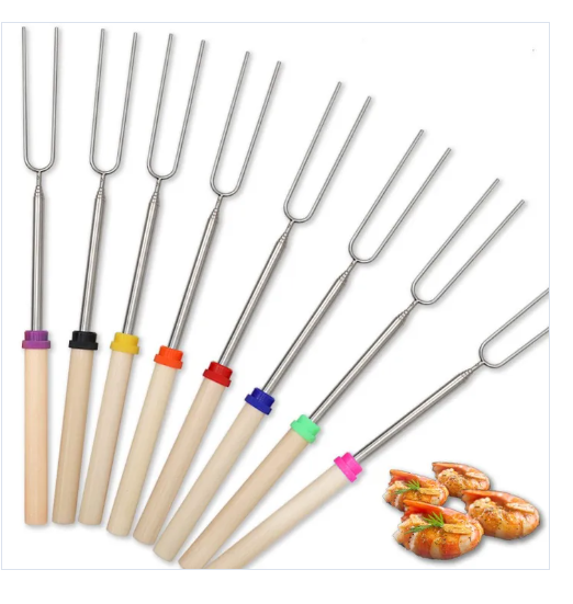 Marshmallow Roasting Sticks Smores Kit for Fire Pit Long Skewers 34 Inch