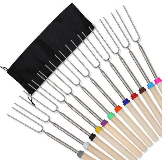 Marshmallow Roasting Sticks Smores Kit for Fire Pit Long Skewers 34 Inch