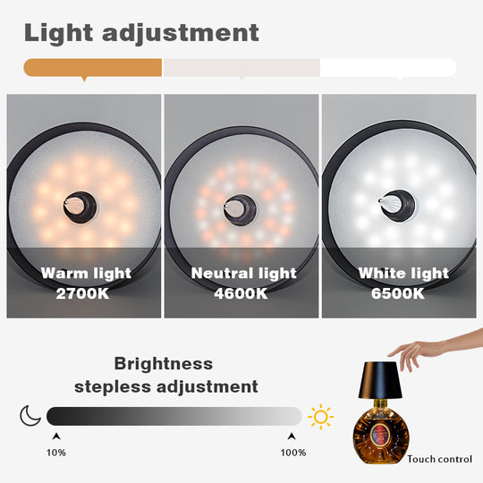 Rechargeable Luxury Wine Bottle Table Lamp with 3 Color Dimming for Bars & Events
