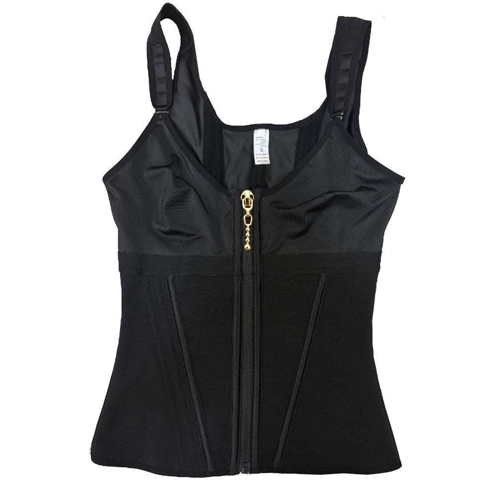 Womens Waist Trainer Corset Zipper Vest Slimming Body Shaper Cincher (MOQ 10 Sets)