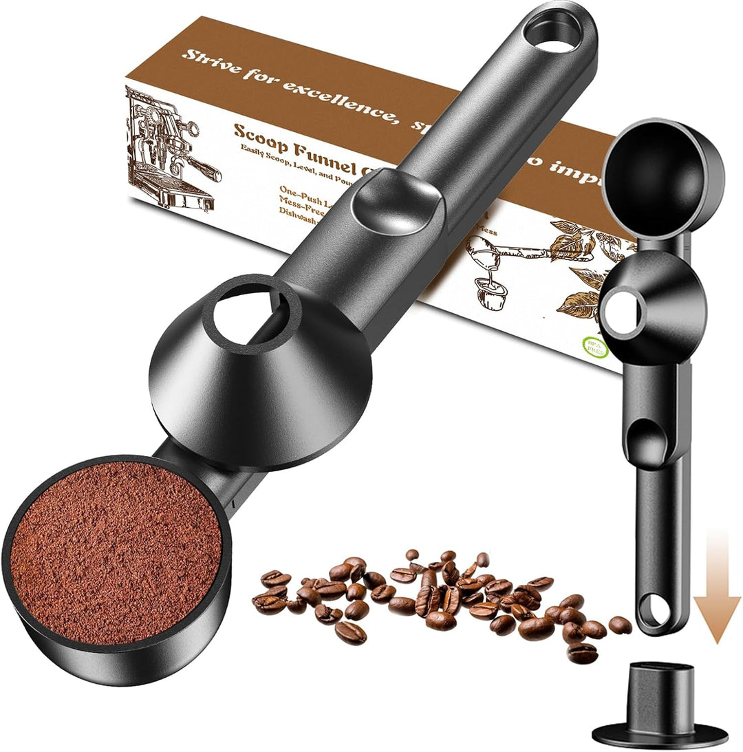 Premium Coffee Scoop Funnel with Dosing Ring