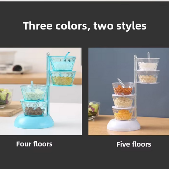 Seasoning Organizer Spice Box Swivel Spice Rack Clear Seasoning Box Kitchen Gadgets for Kitchen (MOQ 10 Sets)