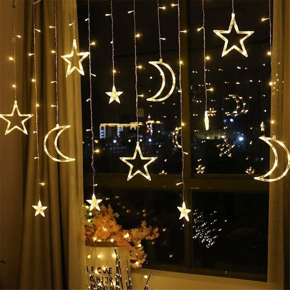 ✨ VIGOR Moon & Star LED Curtain Lights – Enchanting Fairy String Lights