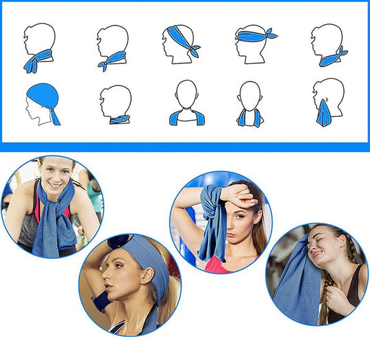 Magic Neck and Face Ice Towel Microfiber Cold Guard Towel Cooling Hoodie Towel for Outdoor (MOQ 10 Sets)