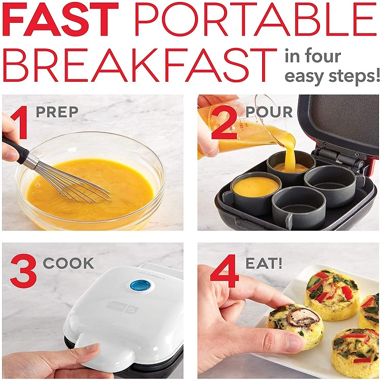 Electric Egg Bite Cooker – Effortless Protein Bites, Compact & Portable, Slip-Resistant Base for Stability