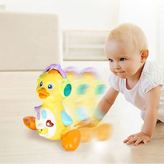 Musical Flapping Yellow Duck, Crawling Tummy Time (MOQ 10 Sets)