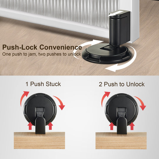 Mechanical Floor Door Stop, Push-Lock Adjustable Holder