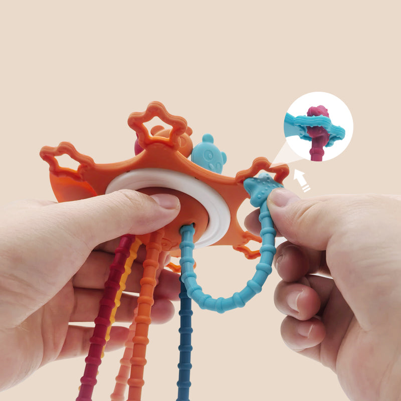 Montessori Pull String Sensory Toy for 6-12-18 Months Babies Teething Toys