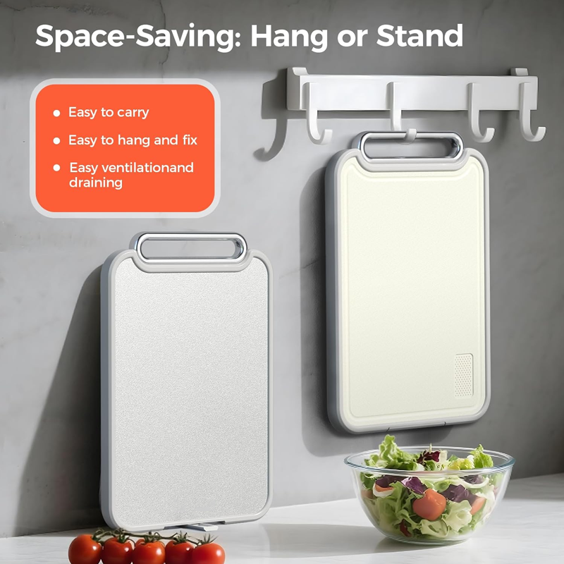 Stainless Steel Cutting Board Double Sided Steel Food Grade PP, Large Chopping Board for Meat and Kitchen