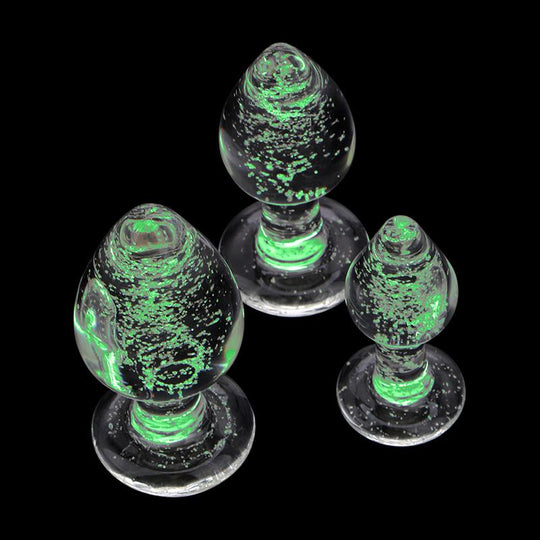 Luminous Glass Butt Plug Anal Plug Anal Dilators & Corn Dildo with great grip to hold Combo - MOQ 10 Pcs