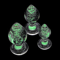 Luminous Glass Butt Plug Anal Plug Anal Dilators & Corn Dildo with great grip to hold Combo