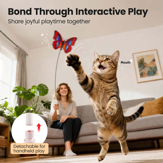 Smart Motion Activated Cat Wand Toy with Butterfly – Electric Interactive Toy for Cats (MOQ 10 ets)
