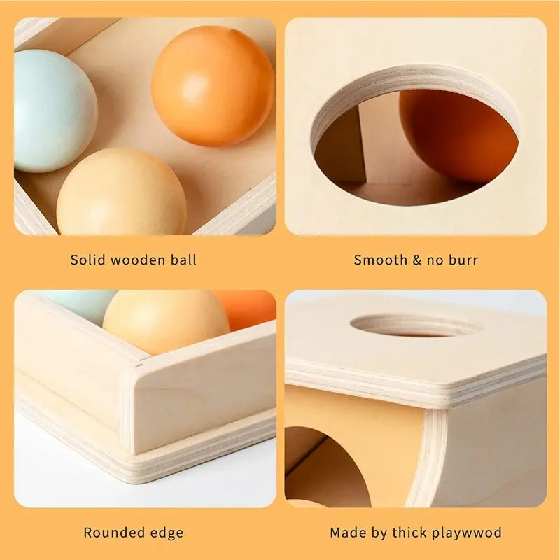 Montessori Wooden Pitch Ball Box Early Education (MOQ 10 Sets)
