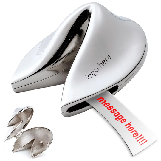 Metal Fortune Cookie Box With Message Slip Inside for Gifts and Home Decor (MOQ 10 Sets)