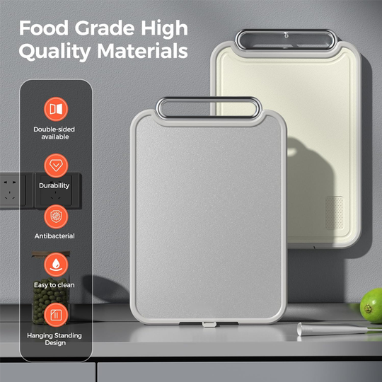 Stainless Steel Cutting Board Double Sided Steel Food Grade PP, Large Chopping Board for Meat and Kitchen
