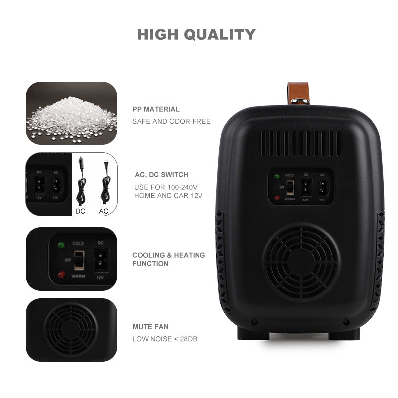 Mini Fridge Cooler &amp; Warmer, 4L Portable Skincare Fridge – AC/DC Compact Refrigerator for Bedroom, Office, Car &amp; Dorm