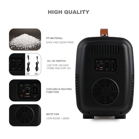 Mini Fridge Cooler & Warmer, 4L Portable Skincare Fridge – AC/DC Compact Refrigerator for Bedroom, Office, Car & Dorm