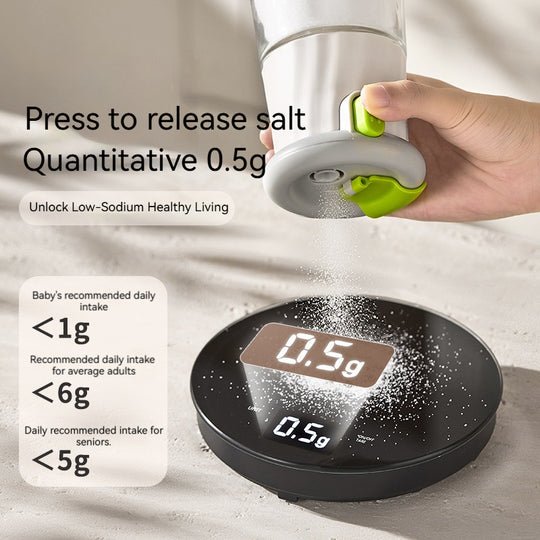 VIGOR Cute Glass Salt & Pepper Shakers, Push Button Set