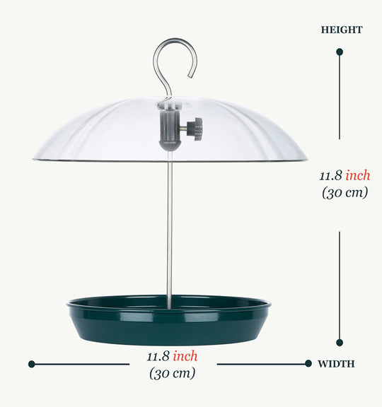 Outdoor Adjustable Platform Bird Feeder with Clear Dome (MOQ 10 Sets)