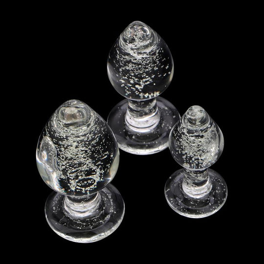 Luminous Glass Butt Plug Anal Plug Anal Dilators & Corn Dildo with great grip to hold Combo - MOQ 10 Pcs