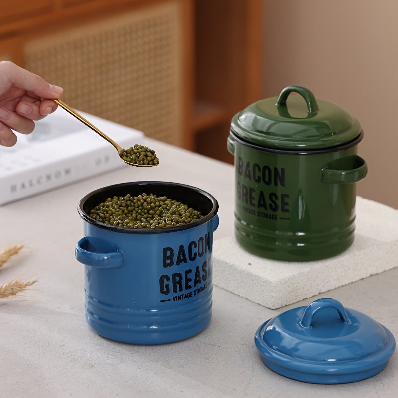 Bacon Grease Container with Strainer Kitchen Oil Storage Can (MOQ 10 Sets)