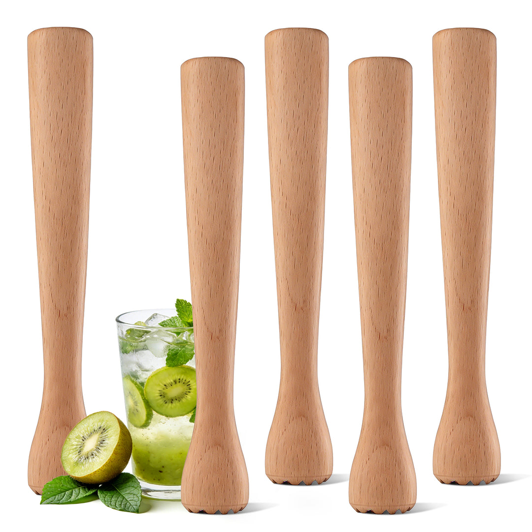 Wood Cocktail Muddler 12 Inch - Hardwood Mojito Drink Muddler for Home Bar, Professional Bartender Tool for Crushing Mint, Fruit & Herbs