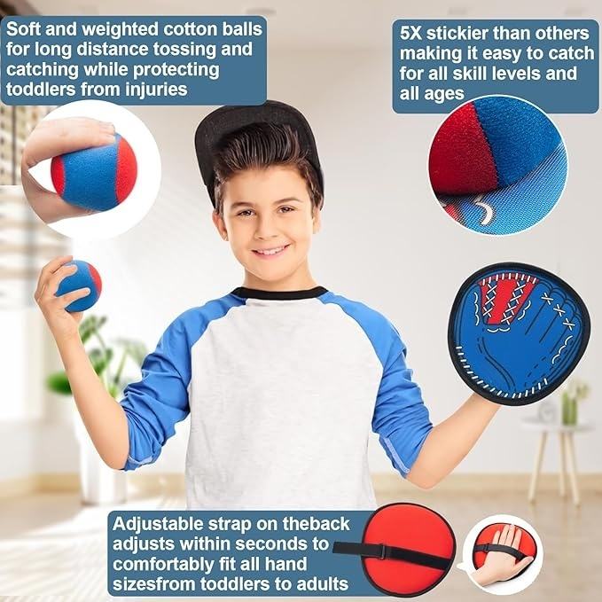 Baseball Glove & Ball Set - Beginner Toss & Catch Game Toy for Ages 3-12, Outdoor Family Sports Gift for Boys/Girls