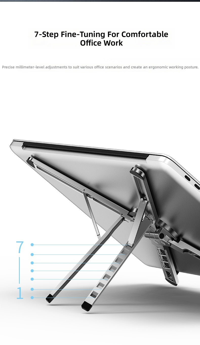Ergonomic Laptop Stand & Tablet Holder – 3-in-1 Aluminum Desk Stand with 8-Level Height Adjustment for MacBook, iPad & iPhone, Fits 10–16" Laptops, 4–13" Devices (MOQ 10 Sets)