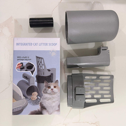 Cat Litter Scooper with Trash Container,Portable Litter Scoop Holder