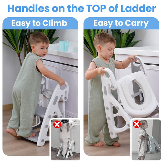 Potty Training Seat Toddler Step Stool Ultimate Stability Toilet Seat Adjustable Step Height Potty Seats (MOQ 10 Sets)
