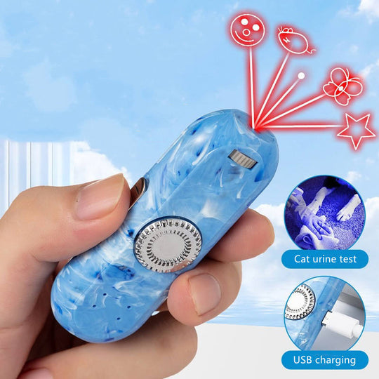 USB Charging LED Flashlight UV Light Pet Catch Interactive Laser Pointer Sport Cat Fingertip Gyroscope Laser Toy (MOQ 10 Sets)