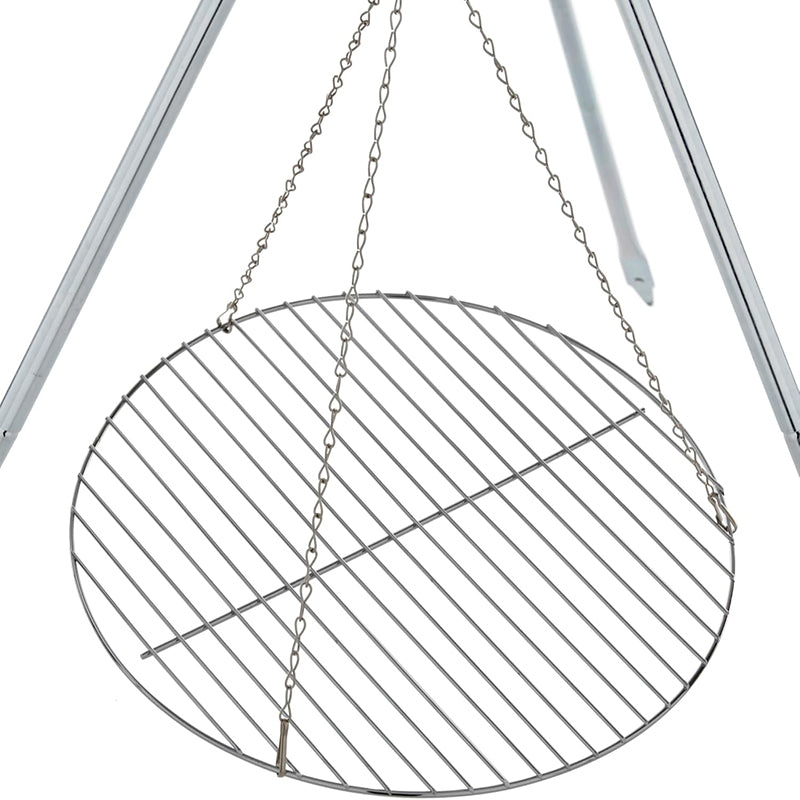 Stainless Steel Campfire Tripod Stand – Portable Outdoor Cooking Pot Support for Camping, BBQ & Picnic Grilling