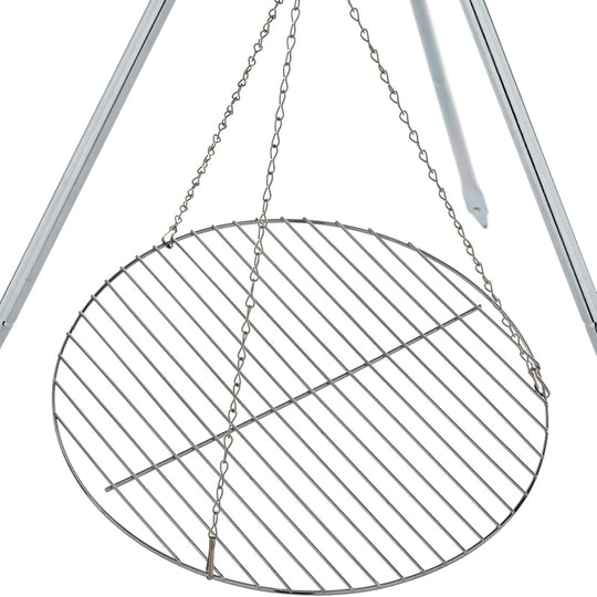 Stainless Steel Campfire Tripod Stand – Portable Outdoor Cooking Pot Support for Camping, BBQ & Picnic Grilling
