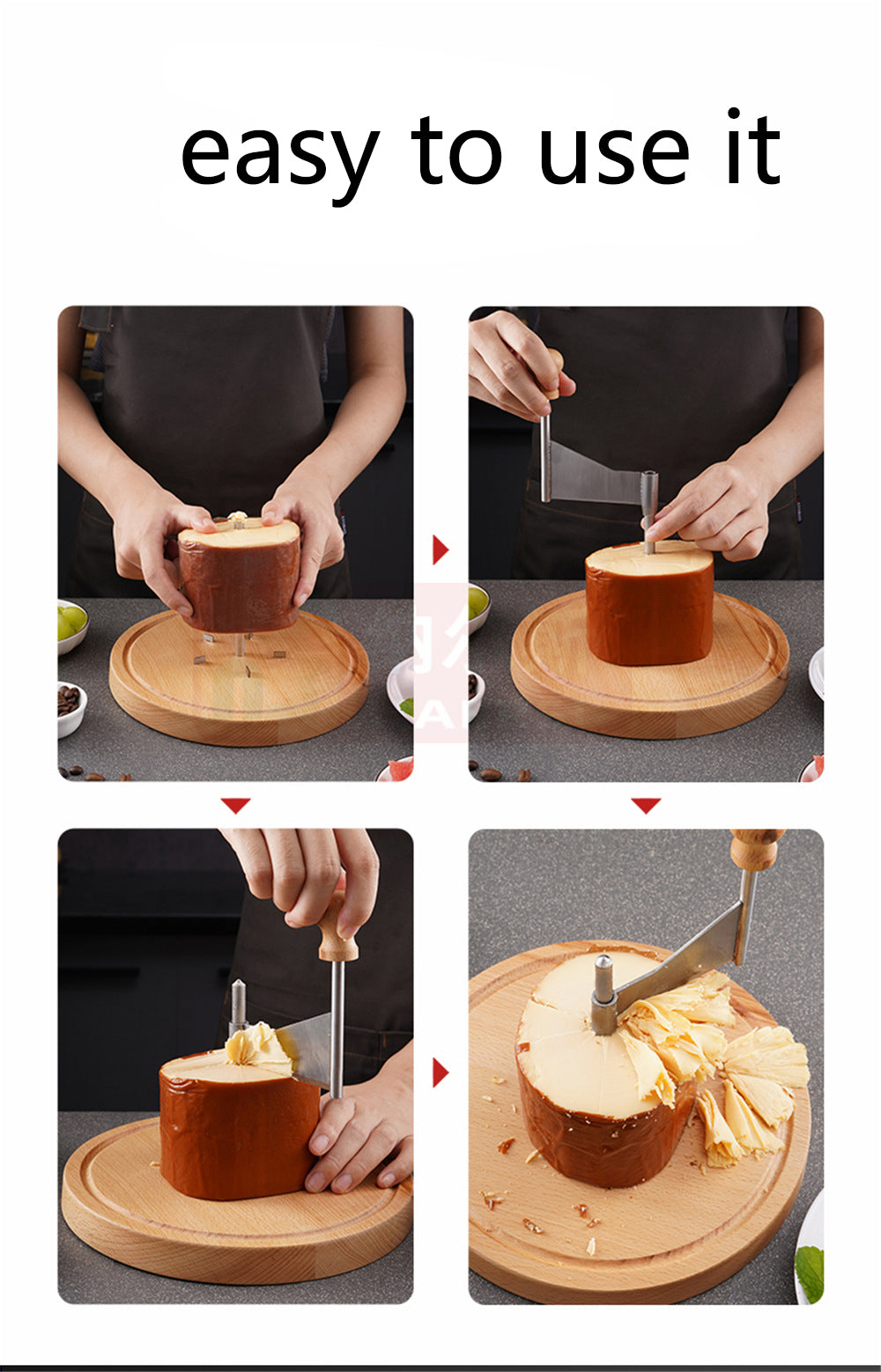 Multifunctional Rust-Proof Shredder Girolle with Handle for Cheese Wheels and Chocolate (MOQ 10 Sets)