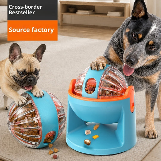 2-in-1 Dog Puzzle Toy – Adjustable Treat Dispenser & Slow Feeder with 360° Rotating Suction Base for Dogs & Cats