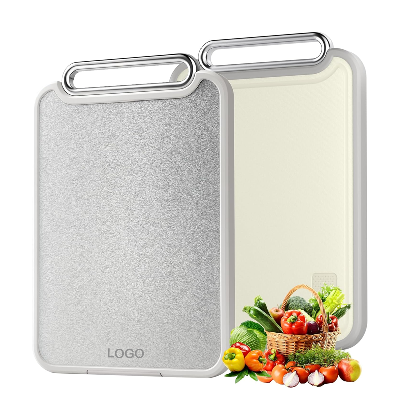 Stainless Steel Cutting Board Double Sided Steel Food Grade PP, Large Chopping Board for Meat and Kitchen