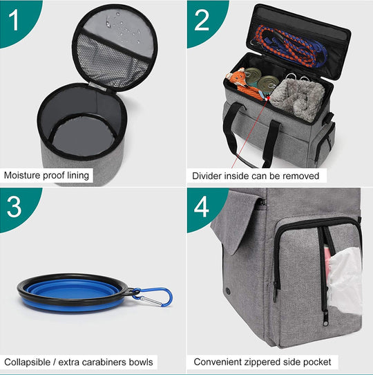 Outdoor Dog Travel Backpack with Food Container – Multifunctional Pet Carrier & Storage Gear for Hiking, Camping & Everyday Adventures