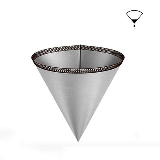 Portable Reusable Stainless Steel Pour Over Coffee Filter Cone Dripper