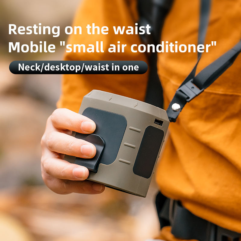 Camping Rechargeable Electric Waist Camp Cooling Fans with Flashlight