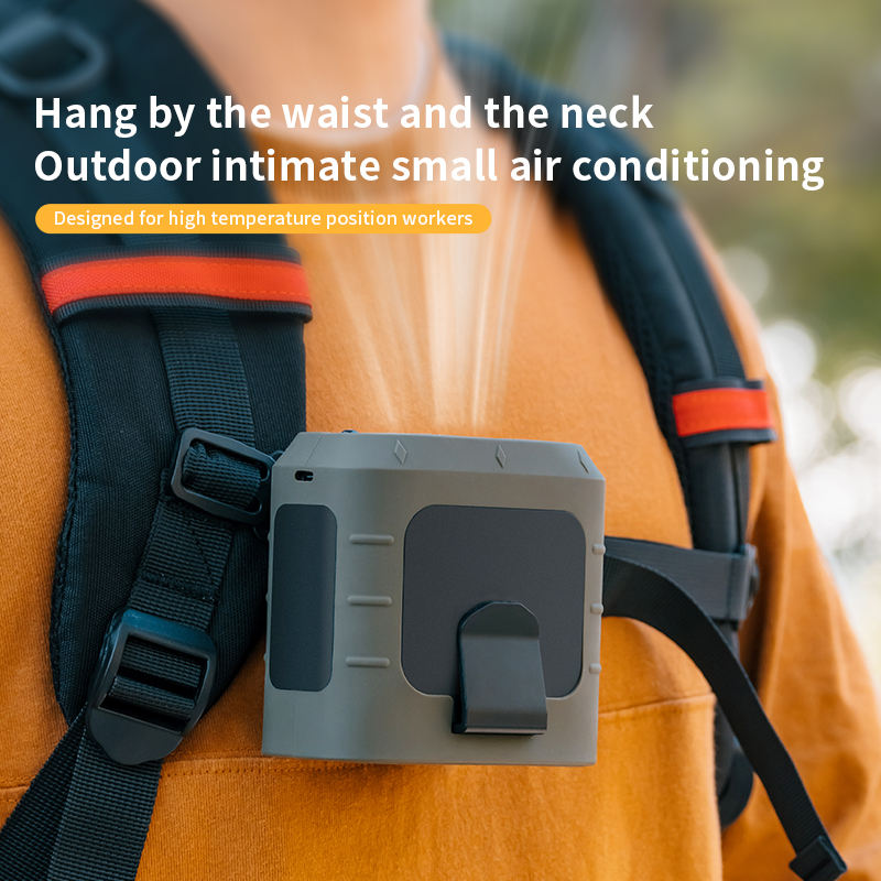 Camping Rechargeable Electric Waist Camp Cooling Fans with Flashlight