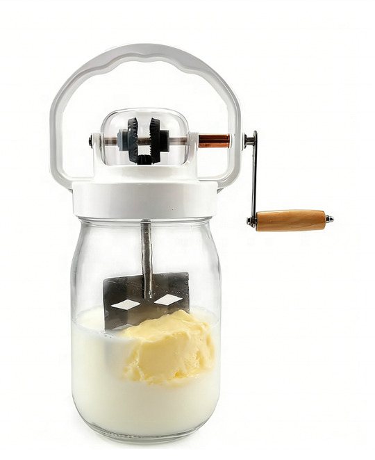 Butter Churner Mason Glass Jar Butter Maker Butter Churner Mason Jar with Stainless Steel Gear and Hand Crank (MOQ 10 Sets)