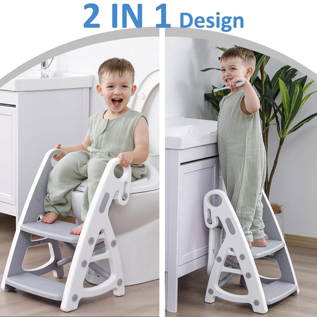 Potty Training Seat Toddler Step Stool Ultimate Stability Toilet Seat Adjustable Step Height Potty Seats (MOQ 10 Sets)