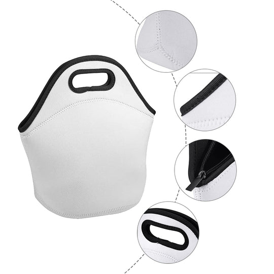 Sublimation DIY Blanks Neoprene Lunch Bag Insulated Soft Box Reusable Lightweight Lunch Bag Case Thermal Food Carry Case